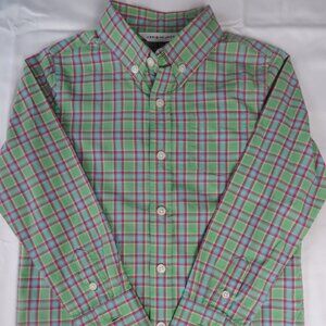 Janie and Jack Kids Button Down | Spring/Summer Collection | Green/Pink | Size 4